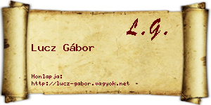 Lucz Gábor névjegykártya